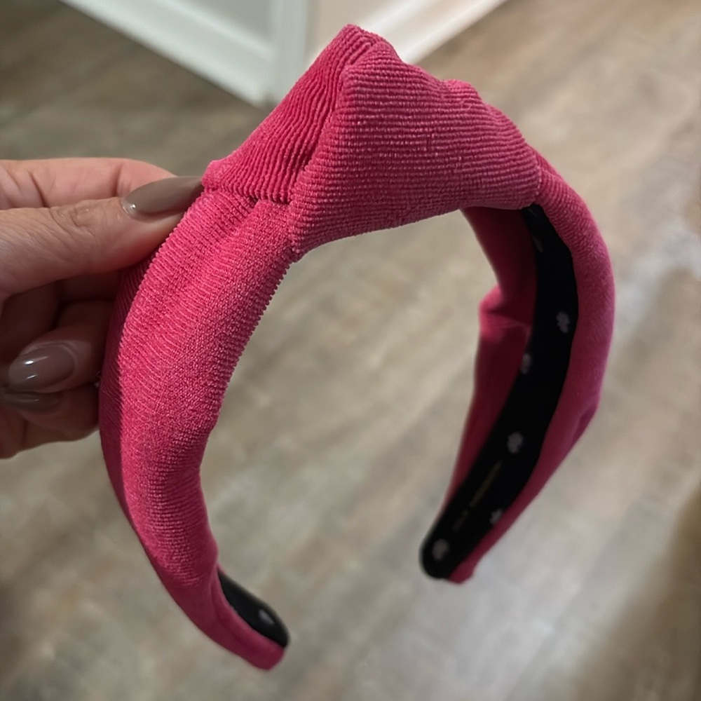 Princess pink knotted corduroy Lele Sadoughi headband